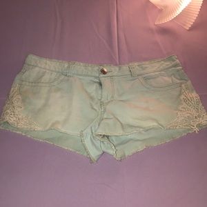 Jean Shorts with white lace